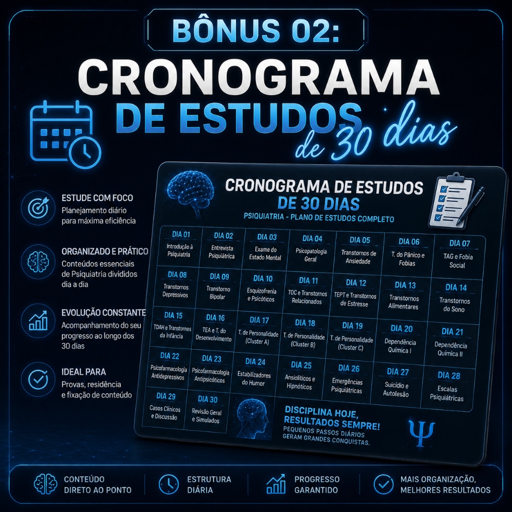 Bônus 02 - Cronograma de Estudos de 30 dias